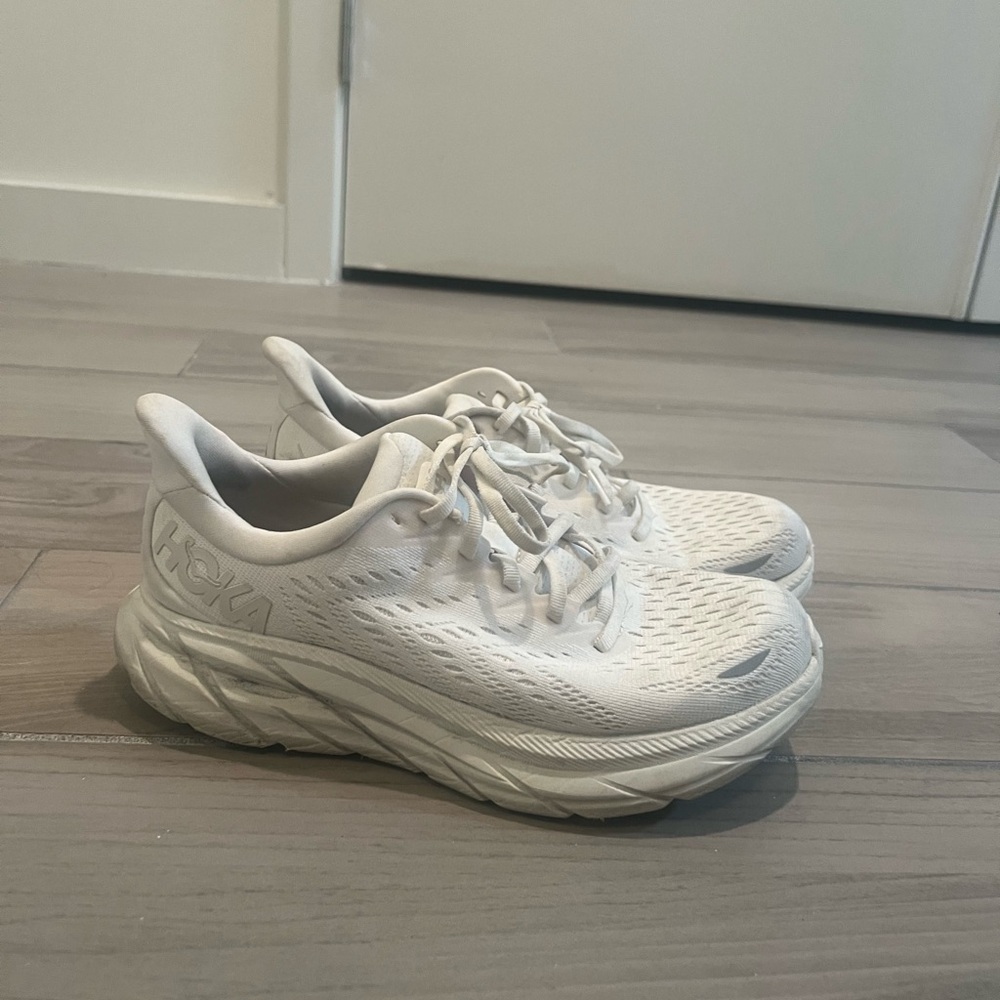 White Clifton 8 Hoka Sneakers